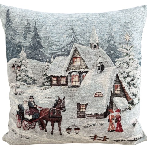 Bieżnik gobelin Chenille 40x100cm POWÓZ DOMEK (TX0003-1329)