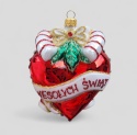 Bombka formowa: Serce Wesołych Świąt błysk (183) SE