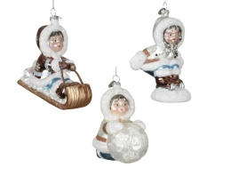 Glass bauble: Eskimo on skates (129622)