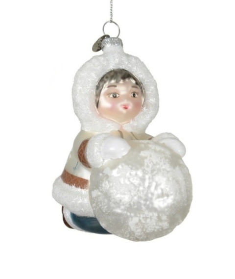 Glass bauble: Eskimo with a snow globe (129622)