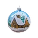 100 baubles decorated landscape pack of 4: CHURCH blue opal