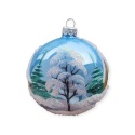 100 baubles decorated landscape pack of 4: CHURCH blue opal