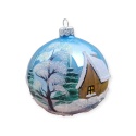 100 baubles decorated landscape pack of 4: CHURCH blue opal