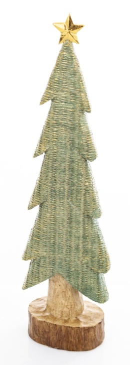 Choinka smukła 38cm zielono złota mała poliresing (174064)
