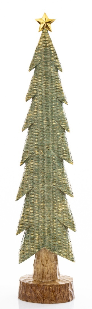 Christmas tree slender 47cm green-gold medium polyresin (174065)