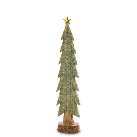 Christmas tree slender 47cm green-gold medium polyresin (174065)
