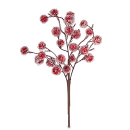 Gałązka 30cm lodowe czerwone owoce (180697)