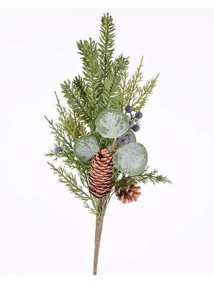 Gałązka zielona 51cm mix granatowe owoce (CV37393)