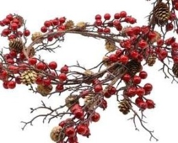 Girlanda 155cm owoce dzikiej róży z szyszkami (CV34021)