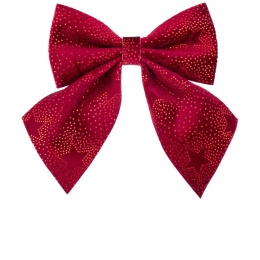 Burgundy velvet bow with stars large (181240)