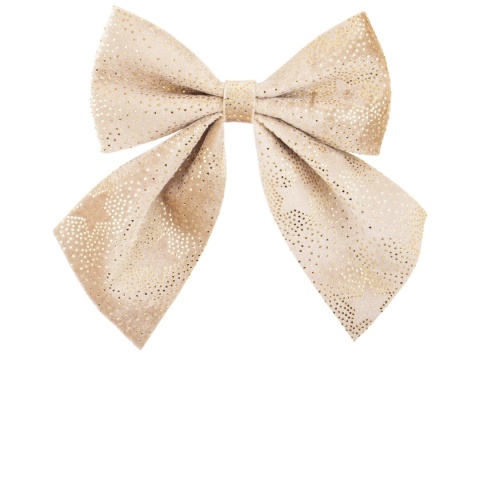 Velvet bow ecru with stars medium (181243)