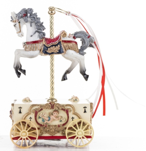 Carousel horse 20cm music box, polyresin (146570) Carousel horse 20cm music box, polyresin (146570)