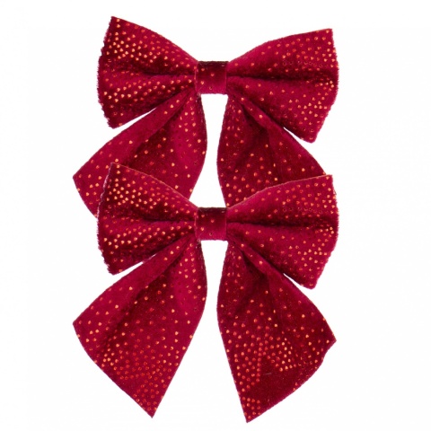 Kpl. 2 kokardy welurowe bordowe z gwiazdkami małe (181238) Kpl. 2 kokardy welurowe bordowe z gwiazdkami małe (181238)