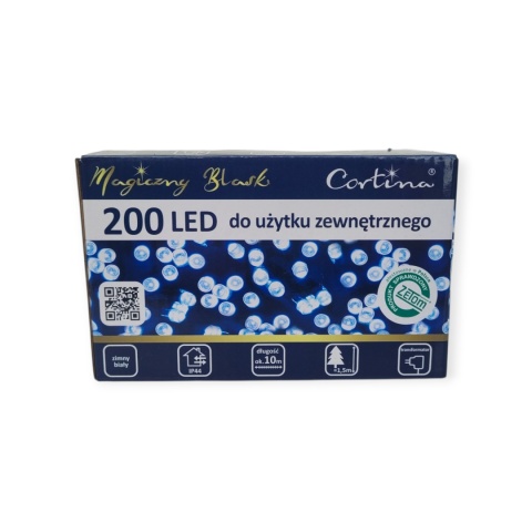 Lampki LED 200L 10mb zimne wew/zew (21/14/LED/CW)