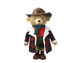 Teddy bear telescope 115cm hat and checked sheepskin coat (398570)
