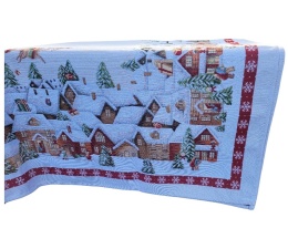 Basic tablecloth 140x240cm Santa's sleigh over the city (123)
