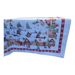 Obrus Basic gobelin 140x180cm Zaprzęg Mikołaja nad miastem (994)