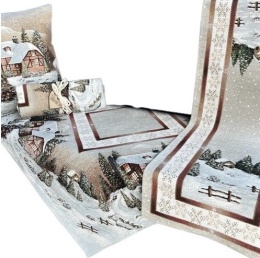 Obrus gobelin Chenille okrągły fi 140cm LAS DOMEK (TX0013-740B)