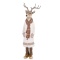 Pan renifer 42cm w białym płaszczu i szaliku poliresing (181049)