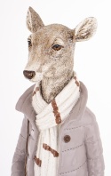 Pani renifer 36cm w płaszczu z torebką poliresing (181048)
