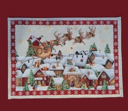 Basic tapestry placemat 33x48cm Santa's sleigh over the city (980)
