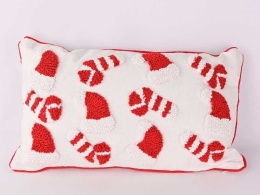 Pillow 28x48cm ecru red hats and canes (TG80085)
