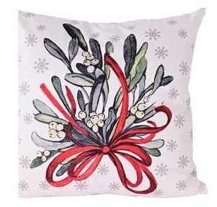 Pillow 40x40cm white with mistletoe (TG80090-1)