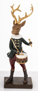 Reindeer 24cm with drum, polyresin (179761)
