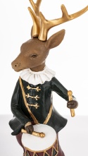 Reindeer 24cm with drum, polyresin (179761)