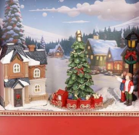 LED scene in a town frame, 8 melodies, 3xAA battery (TG79454)