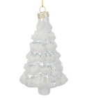 Bombka choinka szklana 12cm biała (518343)