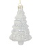 Glass Christmas tree bauble 12cm white (518343)