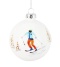 Glass bauble 8cm white opal skiers (518797)