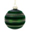 Bombka szklana 8cm mat zielony welur paski (512270)