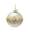 Glass bauble 8cm matte pearl glitter pattern (523381)