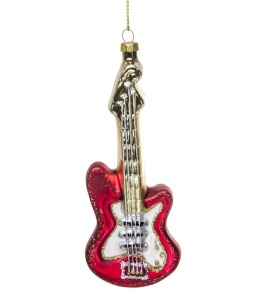 Bombka szklana: Gitara beżowo czerwona (123984)