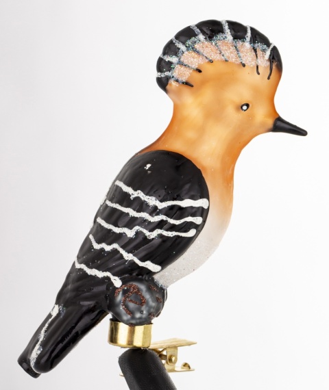 Glass bauble: Hoopoe bird on a clip (173951)