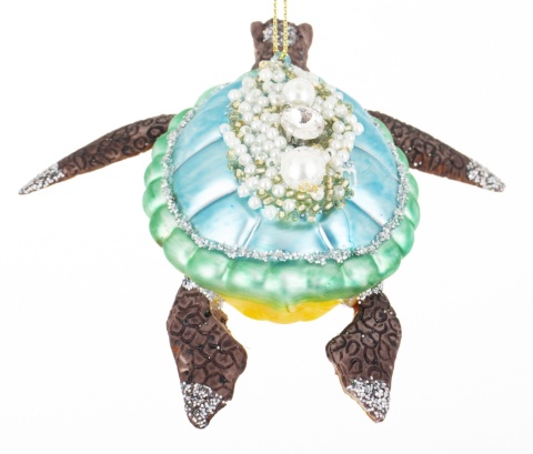 Bombka szklana: Żółwik z perełkami (179950)
