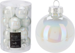 Bombki szklana 3,5cm białe opalizowane 