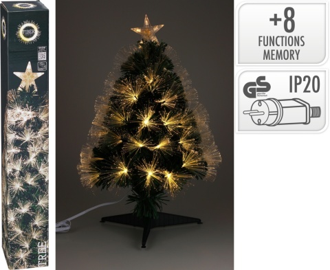 Choinka światłowodowa 90cm 8funkcji ciepła zasilacz (AFB000410)