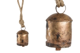 Dzwonek metalowy rustykalny na sznurze (ART20764)