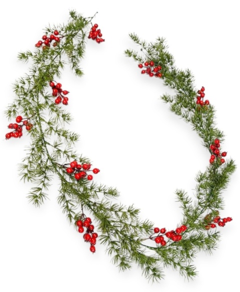 Girlanda 180cm modrzew z dziką różą (CV19804)