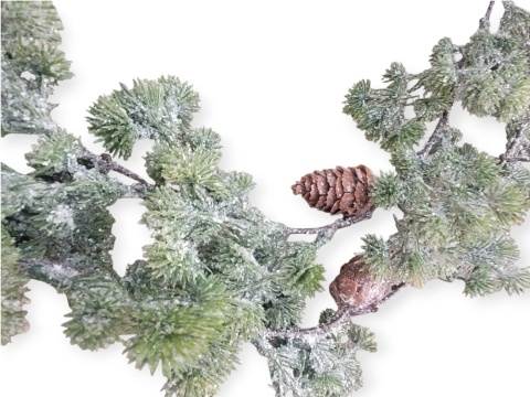 Snow-covered garland 180cm larch with cones (519196)