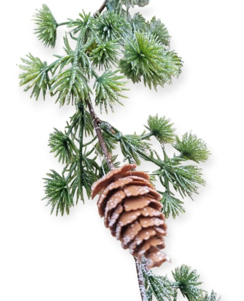 Frosted garland 180cm larch with cones (519196)