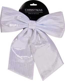 Kokarda srebrna prążkowana pianka duża 34x34cm (513070)