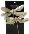 Set of 2 golden dragonflies on a clip (525424)
