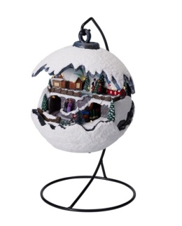 LED ball scene, moving train, 3xAA bat on stand (ABG162250)