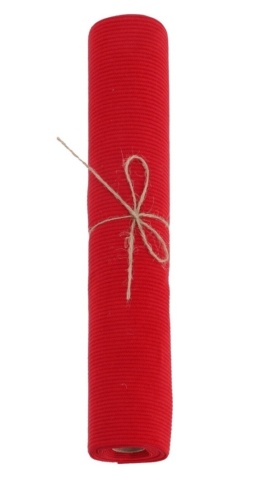 Decorative elastic fabric red with stripes (520501) 28x200cm