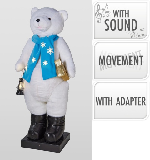 Niedźwiedź 110cm tańczący śpiewający , ledowy szlaik (ASK007250)