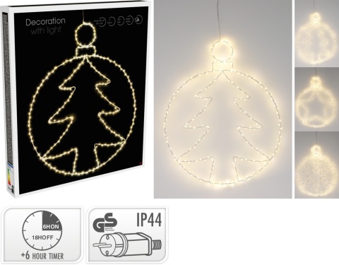 Window decoration snowflake in a bauble 250 LED transformer timer 6/18h (AMZ130360)